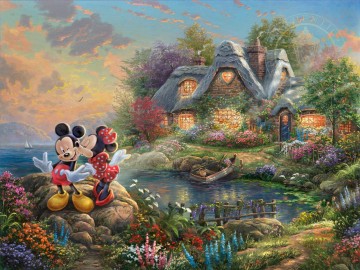 Mickey y Minnie cariño droga Thomas Kinkade Pinturas al óleo